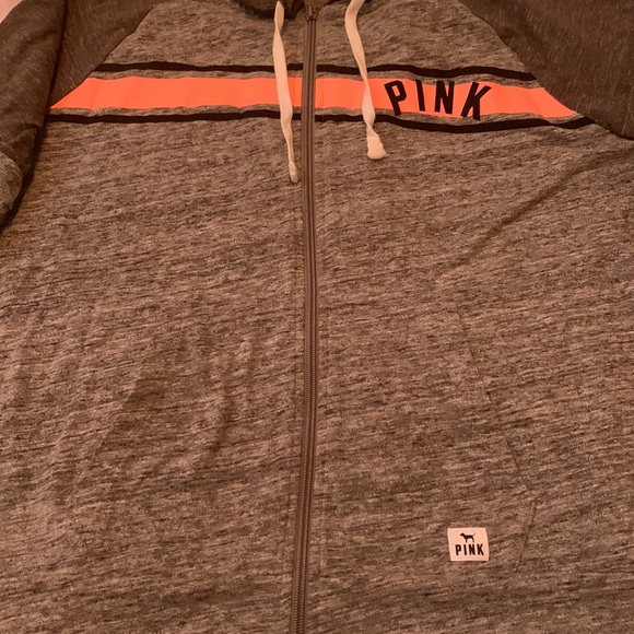 PINK Lightweight Zipper Hoodie Size Large - Picture 3 of 9